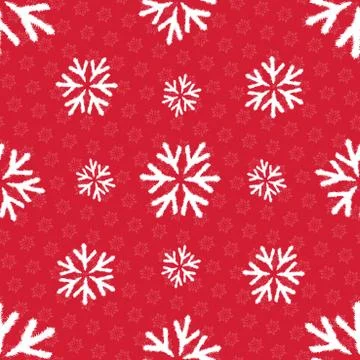 Vector seamless pattern with snowlakes. Christmas background Stock Illustration
