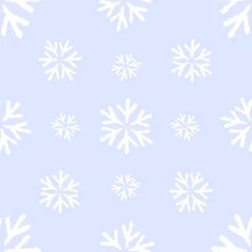 Vector seamless pattern with snowlakes. Christmas background Stock Illustration