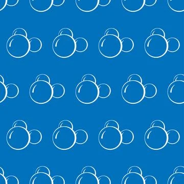 Vector seamless pattern soap wash bubbles. Abstract blue background Illustrazione stock