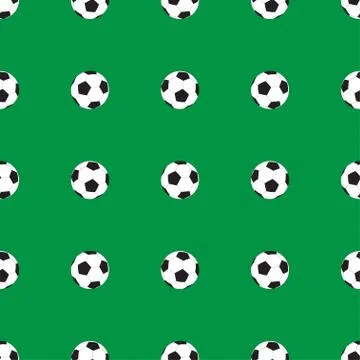 Vector seamless pattern with soccer ball Stock Illustration