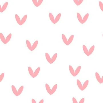 Vector seamless pattern with soft pink hearts. Illustrazione stock