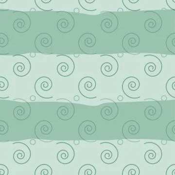 Vector seamless pattern. Soft regular swirl elements on a wavy background Illustrazione stock