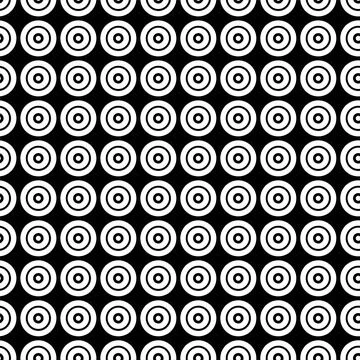 Vector. Seamless pattern. Solid dots and rhombus-shaped linear circles. Stock Illustration