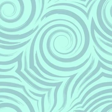 Vector seamless pattern of spirals and curls. Abstract turquoise texture for  Illustrazione stock