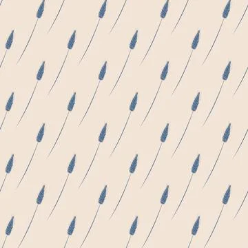 Vector seamless pattern with a sprig of dried flowers Stock Illustration