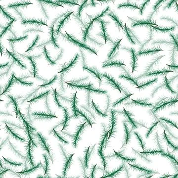 Vector seamless pattern of spruce branches Stock Illustration