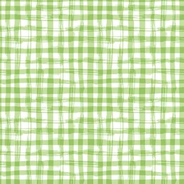 Vector seamless pattern with square hand drawn texture. Green checkered Stock Illustration