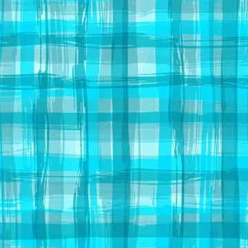Vector seamless pattern with square hand drawn texture. Aquamarine checkered Illustrazione stock