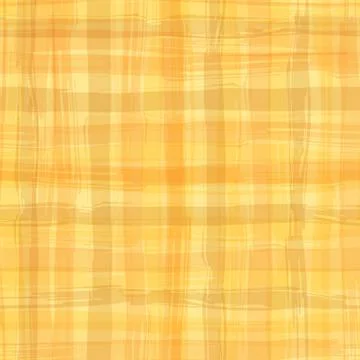 Vector seamless pattern with square hand drawn texture. Yellow checkered Stock Illustration