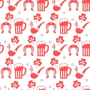 Vector Seamless pattern St. Patrick's Day Ireland Stock Illustration