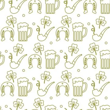 Vector Seamless pattern St. Patrick's Day Ireland Stock Illustration