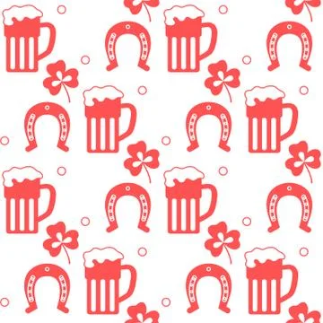 Vector Seamless pattern St. Patrick's Day Ireland Stock Illustration