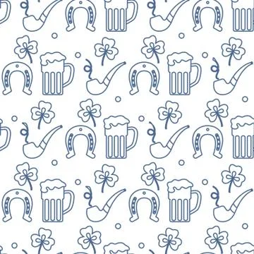 Vector Seamless pattern St. Patrick's Day Ireland イラスト素材