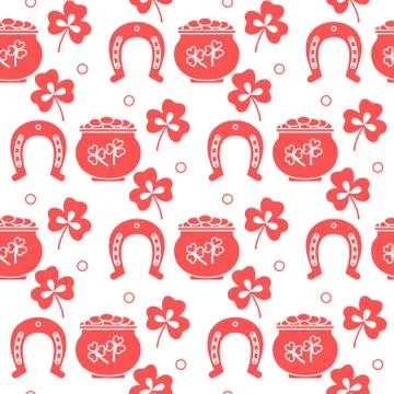 Vector Seamless pattern St. Patrick's Day Ireland Illustrazione stock