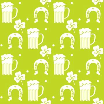 Vector Seamless pattern St. Patrick's Day Ireland Illustrazione stock