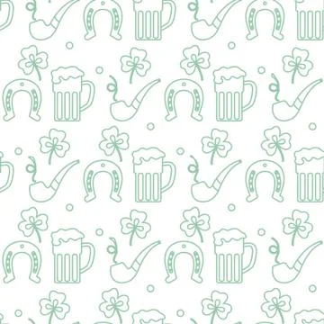 Vector Seamless pattern St. Patrick's Day Ireland Stock Illustration