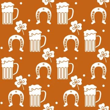 Vector Seamless pattern St. Patrick's Day Ireland イラスト素材