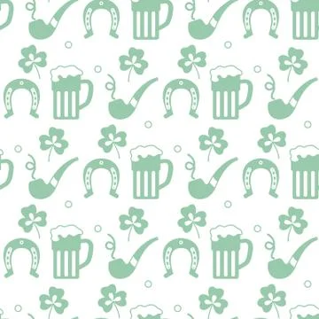 Vector Seamless pattern St. Patrick's Day Ireland Stockillustratie