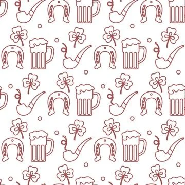 Vector Seamless pattern St. Patrick's Day Ireland Stock Illustration