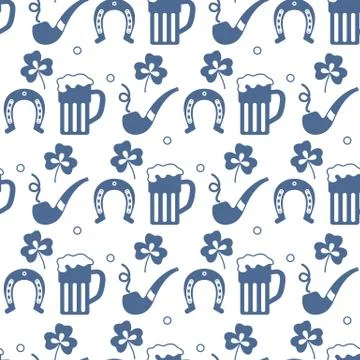 Vector Seamless pattern St. Patrick's Day Ireland Stock Illustration