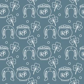 Vector Seamless pattern St. Patrick's Day Ireland Stock Illustration