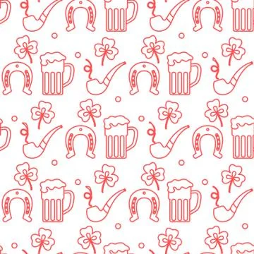 Vector Seamless pattern St. Patrick's Day Ireland Stockillustratie