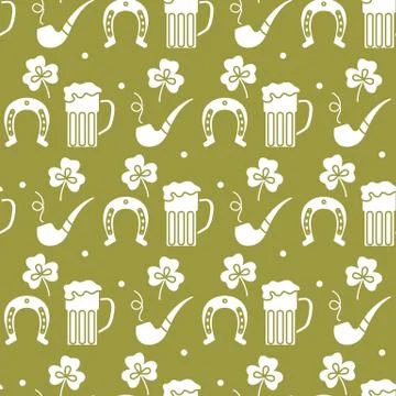Vector Seamless pattern St. Patrick's Day Ireland Stock Illustration