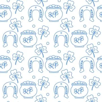 Vector Seamless pattern St. Patrick's Day Ireland イラスト素材