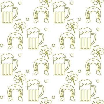 Vector Seamless pattern St. Patrick's Day Ireland Stock Illustration