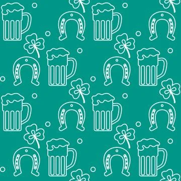 Vector Seamless pattern St. Patrick's Day Ireland Stock Illustration