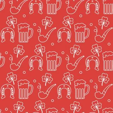 Vector Seamless pattern St. Patrick's Day Ireland Stock Illustration