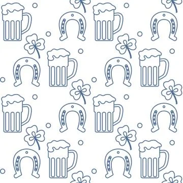 Vector Seamless pattern St. Patrick's Day Ireland Stock Illustration