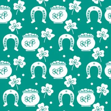 Vector Seamless pattern St. Patrick's Day Ireland Stockillustratie