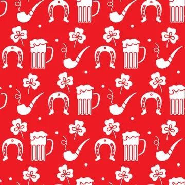 Vector Seamless pattern St. Patrick's Day Ireland Stock Illustration