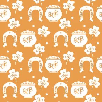 Vector Seamless pattern St. Patrick's Day Ireland Stock Illustration