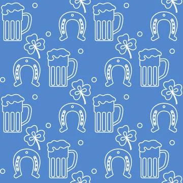 Vector Seamless pattern St. Patrick's Day Ireland Stock Illustration