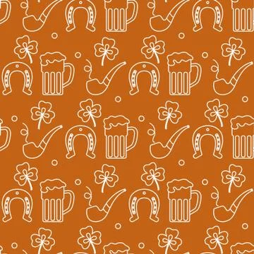 Vector Seamless pattern St. Patrick's Day Ireland Stock Illustration