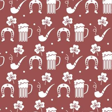 Vector Seamless pattern St. Patrick's Day Ireland Stock Illustration