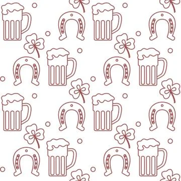 Vector Seamless pattern St. Patrick's Day Ireland Stock Illustration