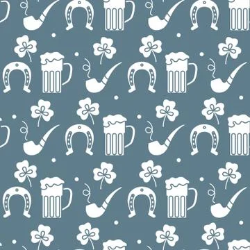 Vector Seamless pattern St. Patrick's Day Ireland Stock Illustration
