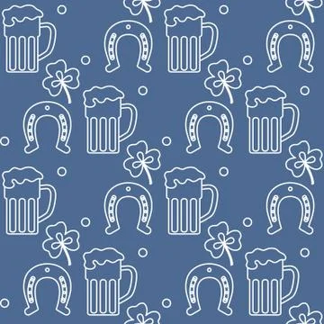 Vector Seamless pattern St. Patrick's Day Ireland Illustrazione stock