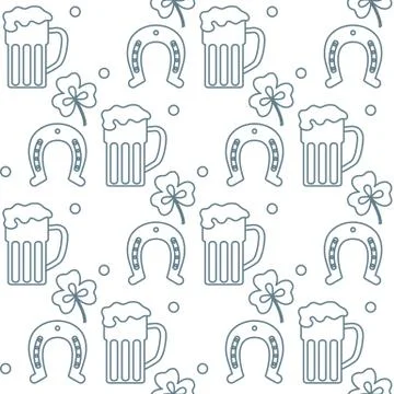 Vector Seamless pattern St. Patrick's Day Ireland Stock Illustration