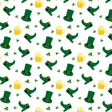 Vector seamless pattern for St. Patricks Day. Stock Illustration
