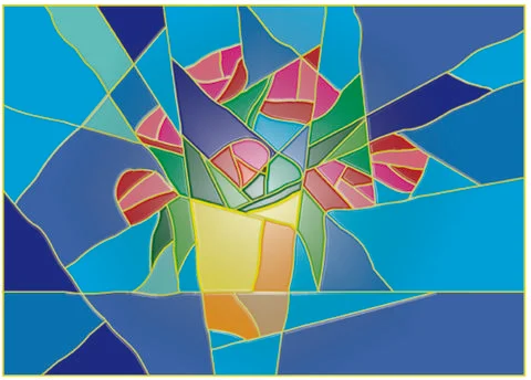Vector seamless pattern of stained-glass Illustrazione stock