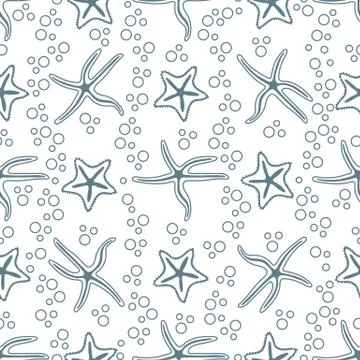 Vector seamless pattern with starfish. イラスト素材