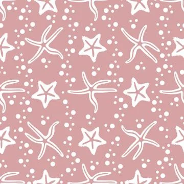 Vector seamless pattern with starfish. Ilustración de archivo