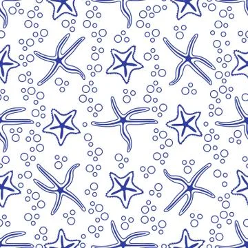Vector seamless pattern with starfish. イラスト素材