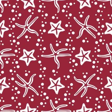 Vector seamless pattern with starfish. Illustrazione stock