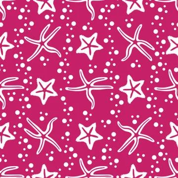Vector seamless pattern with starfish. Stock Illustration