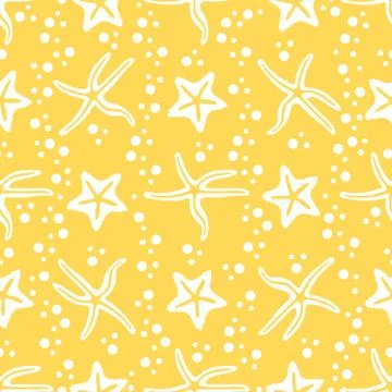 Vector seamless pattern with starfish. Illustrazione stock